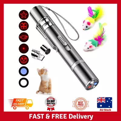5-in-1 Usb Laser Pointer Rechargeable Red Led Light Interactive Cat Toy • $18.85