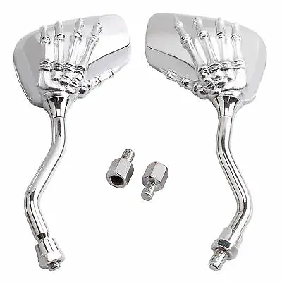 $25.35 • Buy Chrome Motorcycle Bone Hand Mirrors For Yamaha V-Star 650 950 1100 1300 Classic