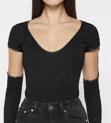 Maniere De Voir Faux Leather Bodysuit Size 12 • $45