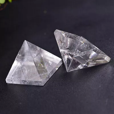 Natural Gemstone Clear Quartz Crystal Energy Healing Tower Pyramid Reiki Decor • $5.17