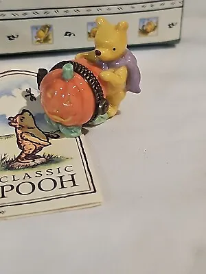 Disney Midwest Cannon Fall Winnie Pooh Halloween Trinket Box Pumpkin Rare -new • $75