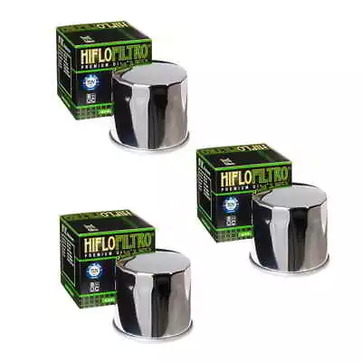 Hiflofiltro HF138C Chrome Oil Filter 3 Pack Aprilia Cagiva Suzuki GSXR600 700 • $33.95