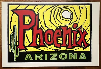 Original Vintage PHOENIX Arizona TRAVEL Water DECAL Desert Cactus Sun Nature AZ • $11.99