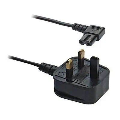 Fig-8 C7 Right Angle UK 3 Pin Power Cable For LG Panasonic LED Flat TV • £6.99