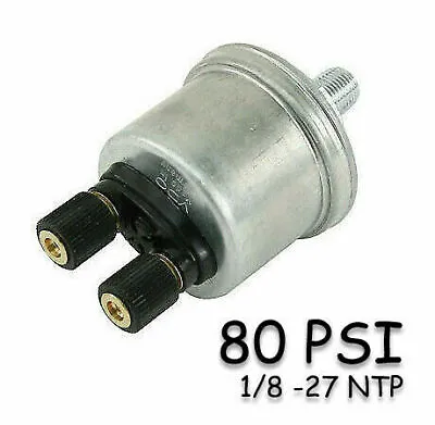 Vw Bug Bus Type3 Vdo Oil Pressure Sender Sending Unit 80 Psi -27 Npt 2 Pole Post • $70