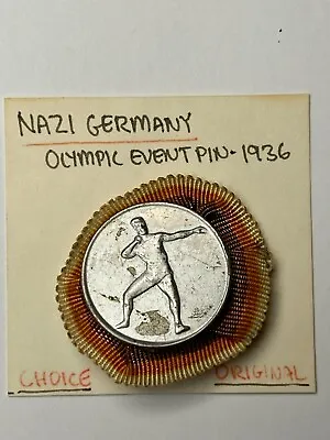 Authentic Original 1936 OLYMPIC GAMES  EVENT MEDAL / PIN Metal 25/35mm SHOTPUT • $29.95