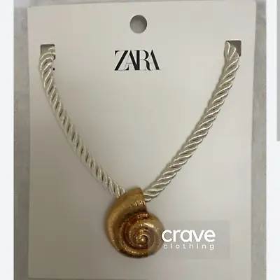 $54.99 • Buy ZARA Golden Snail Shell Rope Necklace : 1856/287