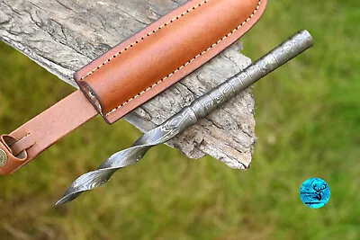 Handmade Full Tang Forged Damascus Steel Kris Blade Boot Dagger Knife 2423 • $32.99