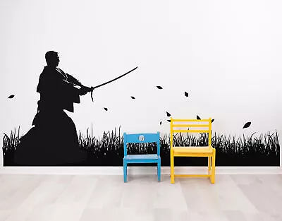 Japanese Ronin Samurai Swordsman In Field Wall Decal.  #525 • £125.47