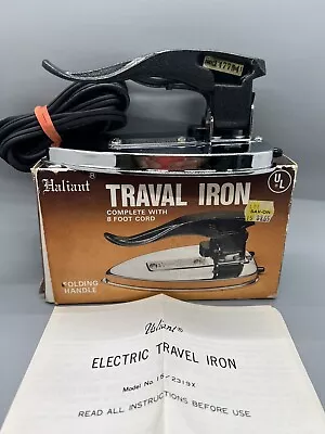 Vintage Valiant  Portable Travel Folding Handle Electric Travel Iron 8 Foot Cord • $13.99