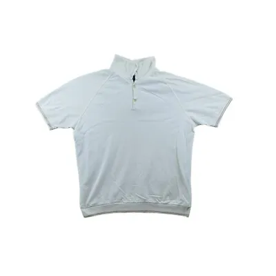 Cerruti Jeans Polo Shirt Large L Adult White Mens Athletic Outdoor Cotton Casual • £9