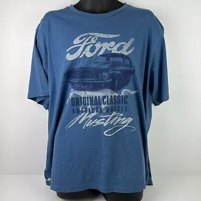 Ford Official Mustang Graphic T-Shirt Mens 4XL Blue/White 71/79 • $39.99