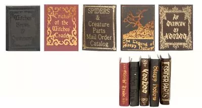 Dollhouse Miniature Set Of 5 Halloween Witch Books (Set 2) • $14.99