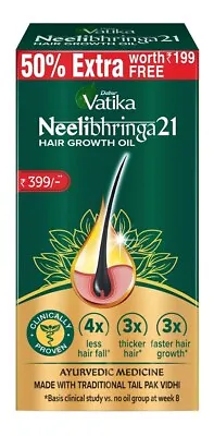 Vatika Neelibhringa 21 Hair Growth Oil (150ml) For Less Hair Fall Thicker Hair • $17.09