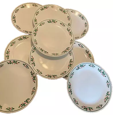 Vintage Lot Of 9 Corelle By Corning  Winter Holly  10 Inch Dinner Plates • $49.99