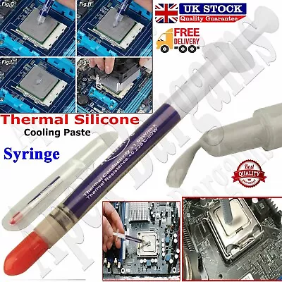 Silicone Thermal Heatsink Processor PC CPU Compound Cooling Paste Grease Syringe • £2.35