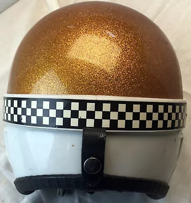 Vintage Shoei 1973 Gold Speckled Motorbike Helmet Size 14 / M - No Visor • $499.95