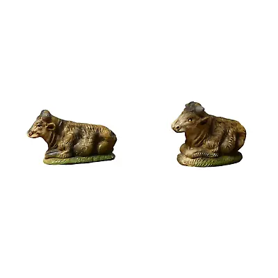 $23.99 • Buy Vintage Made In Italy Nativity Cow Bull Cattle Figurines Set Of 2 Stock# 97725 
