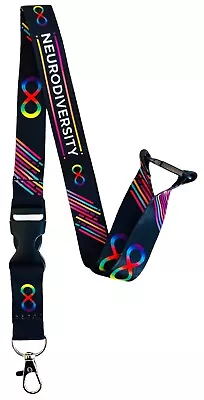 Black Neurodiversity Awareness Lanyard & Safety Breakaway - Children's Size • £4.99