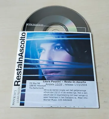 £18 • Buy LAURA PAUSINI Resta In Ascolto CD Promo 2004 1trk Cardsleeve Dutch Sticker