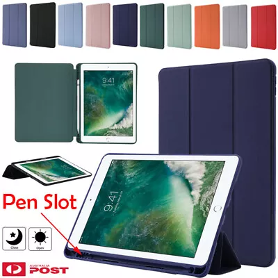 $21.79 • Buy For IPad 5 6 7 8 9 10th Gen Air Pro 11 12.9 Case Leather Folding Cover Pen Slot