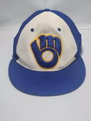 VINTAGE 1989 Milwaukee Brewers FITTED HAT 7 5/8 Used CAP Cooperstown Collection  • $11.99