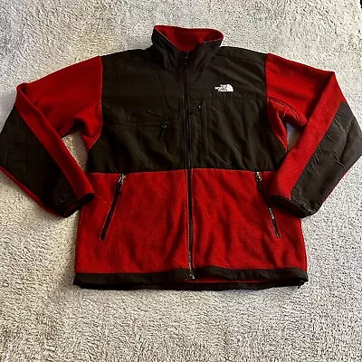 North Face Jacket Mens Large Red Black Denali Fleece Zip Vented Ski Hiking • $50