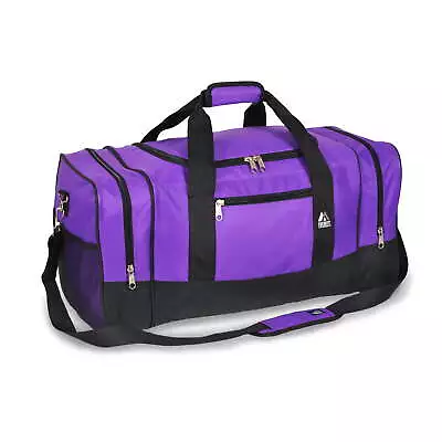 Everest Unisex Sporty Gear Duffel Bag - Large Dark Purple • $29.30