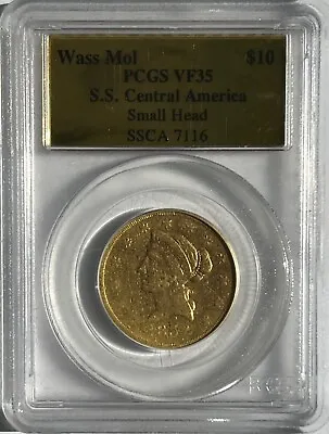 Ss Central America  Rare 1852 Wass Molitor Small Head $10 Eagle Vf35 Shipwreck • $19988.88