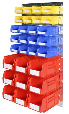 Louvre Panel Parts Bin Kit 11 - Portrait Workshop Garage Storage Plastic Boxes • £82.49