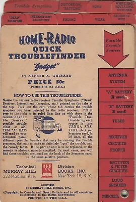 Home- Radio Quick Trouble Finder   Gadget Chart    Tube  Hum  Fix Your Old Radio • $20