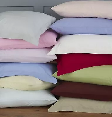 Luxury 100% Cotton Housewife/Oxford Easy Care Pillowcase Pack • £6.50