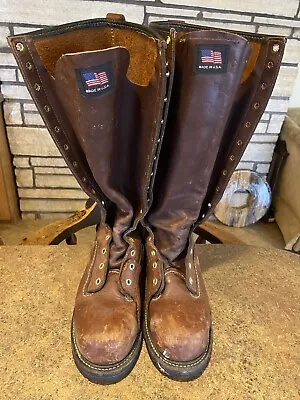 Thorogood 804-4254 16   Safety Toe Linemans BOOTS Sz 8D Leather USA Vibram Sole • $85