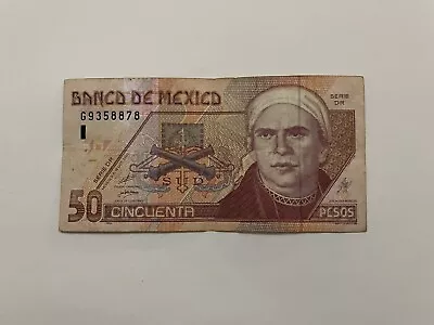 MEX Bank Notes: Banco De Mexico 50 Pesos Serie DR 2000 No. G935878 • $3.25