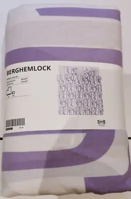 Double Duvet Cover Ikea BERGHEMLOCK   200cm X 200cm  + 2 Pillowcases White Lilac • £18.49