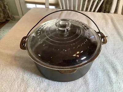 Vintage Wagner Ware No. 1268 J 5 Qt. Cast Iron Dutch Oven Glass Lid Marked C-508 • $79.99