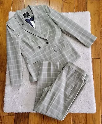 NWT J Crew Kate Suit Set 2 Piece Jacket Pants Plaid Tollegno Wool Size 10/8 READ • $149.99
