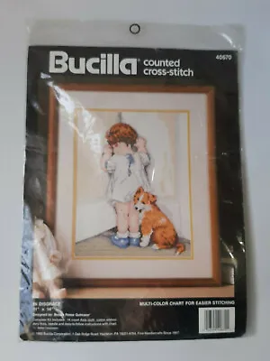£7.95 • Buy BUCILLA Cross Stitch Kit - IN DISGRACE By Bessie Pease Gutmann - Girl & Dog