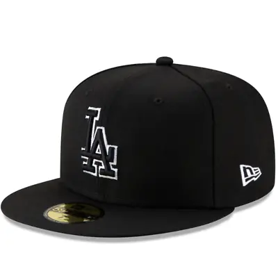 $35.99 • Buy MLB Los Angeles Dodgers LA 59FIFTY 5950 Men's Fitted New Era Hat Cap Black Outli