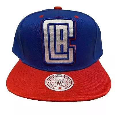 Mitchell & Ness LA Clippers NBA Snapback Hat 3D Logo Red Blue Cap NWT Mint • $25