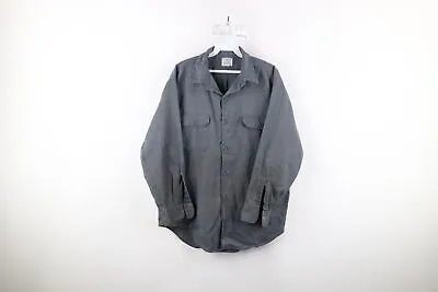 Vintage 50s 60s Big Mac Mens XL Distressed Work Mechanic Button Shirt Gray USA • $53.95