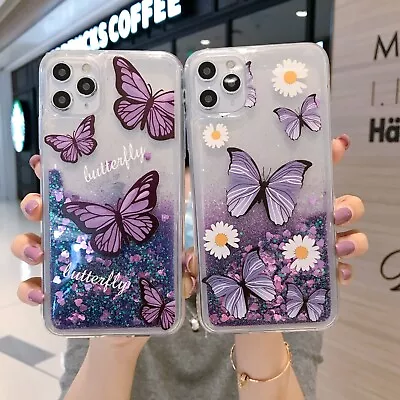 $6.59 • Buy For IPhone Samsung Bling Quicksand Fashion Butterfly Women Girl Phone Case Cover