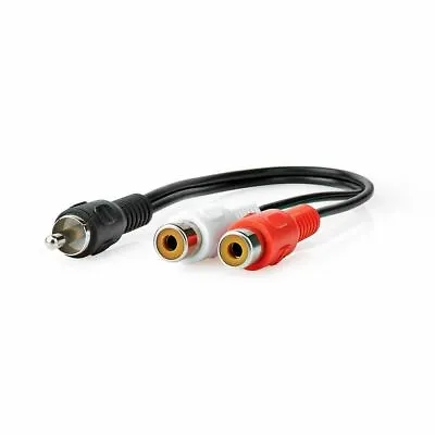 1 RCA Male To 2 Phono Female Splitter Y Adapter Cable/Lead-T Subwoofer Audio Sub • £4.72