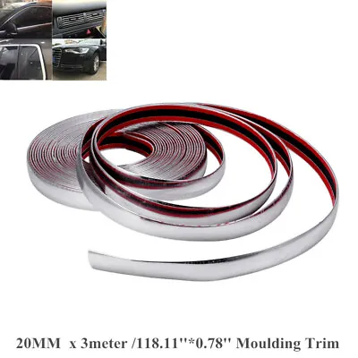 $26.34 • Buy 118.11''Car Chrome DIY Moulding Trim Strip For Grille Window Door Bumper Install