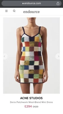 £150 • Buy ACNE STUDIOS Deria Patchwork Wool Mini Dress - RRP £420 - Size Medium 