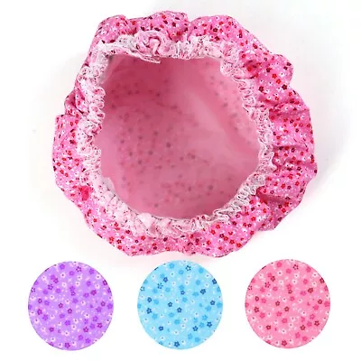 £6 • Buy BATH/SHOWER CAP Ladies Floral Double Layer Waterproof Elasticated Reusable Cover