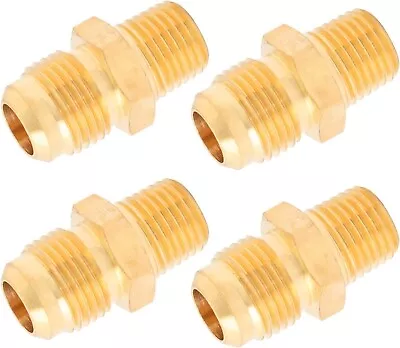 3/8  Flare X 1/4  NPT Male Brass Half-Union Tube Flare Fitting Pipe Connector • $17.99