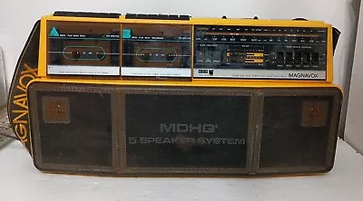 1987 Vintage Magnavox D8300 Boombox Dual Cassette MDHQ 5 Speaker AM/FM Radio • $95