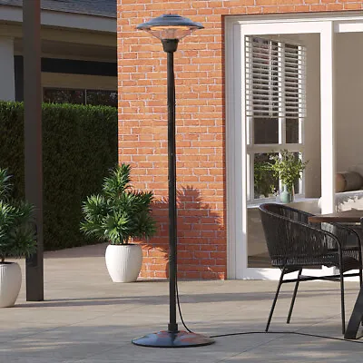 1500W Electric Patio Heater Free Standing Halogen Indoor Outdoor Garden Heating • £99.95