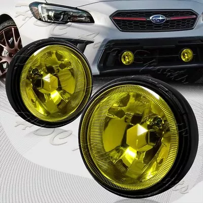 3.5  Round Yellow Lens H3/55W Fog Driving Bumper Lights Lamps+Switch Universal • $33.99